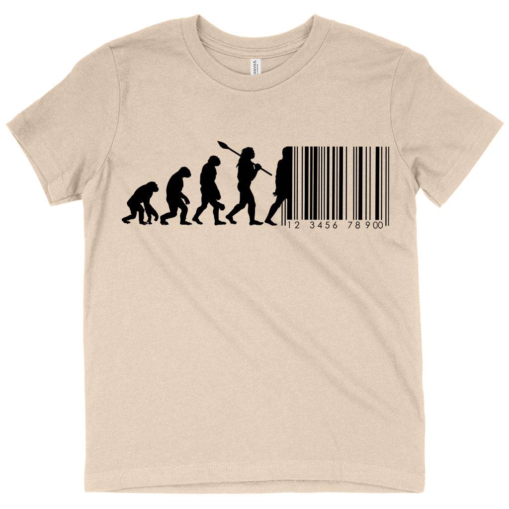 62276-1eec53.jpeg Kids' Human Barcode T-Shirt Kids & Baby Kids' Clothing Color : Columbia Blue|Mustard|Natural