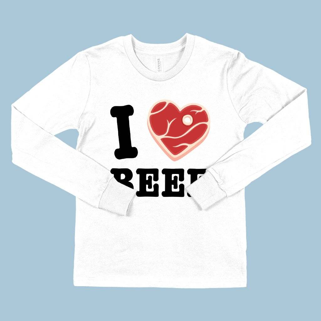 62280-894d97.jpeg Kids' I Love Beef Long Sleeve T-Shirt Kids & Baby Kids' Clothing Color : White|Black|Heather Yellow Gold