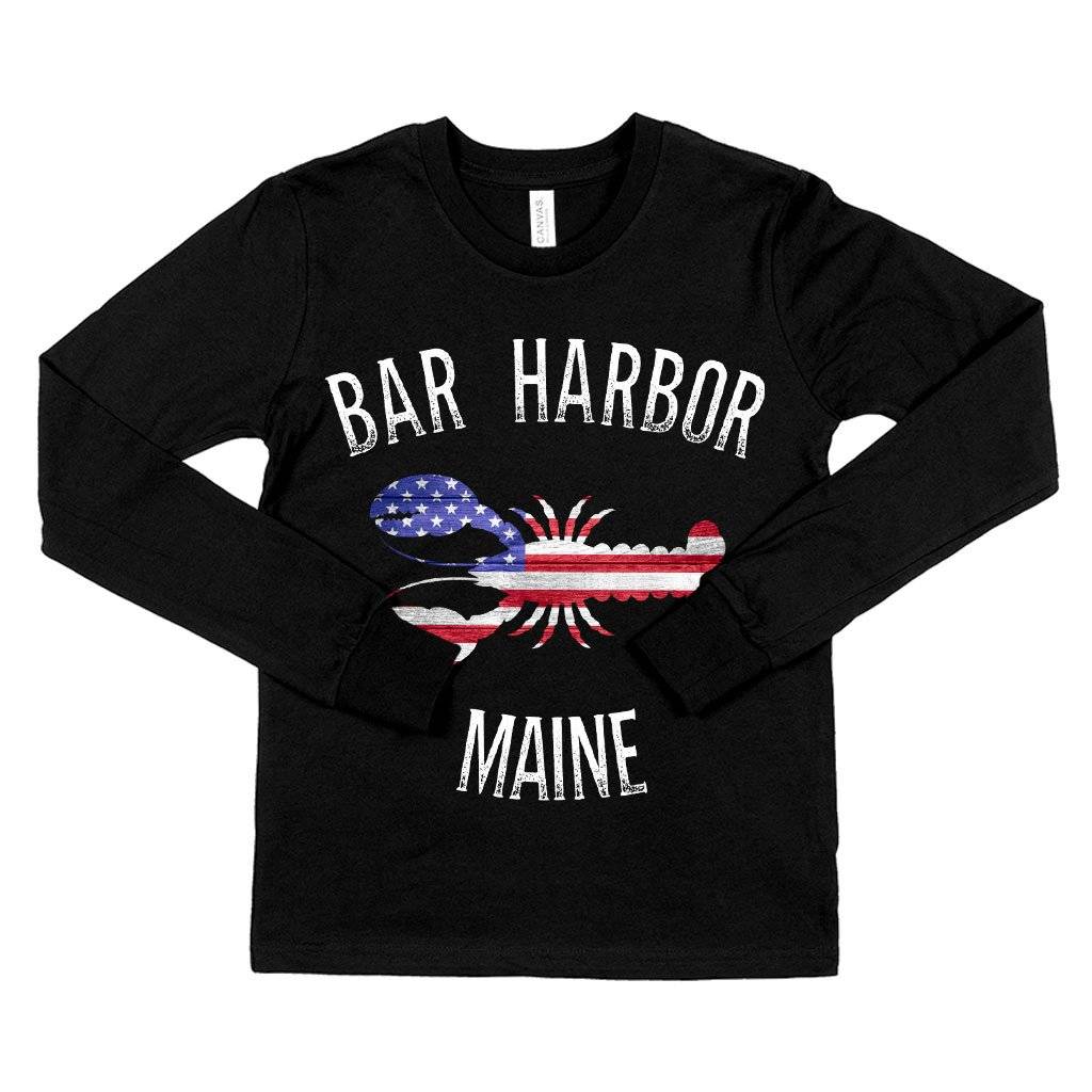 62662-3ff353.jpeg Kids' Bar Harbor Maine Long Sleeve T-Shirt - Bar Harbor Clothing Kids & Baby Kids' Clothing Color : Gray Triblend|Heather Yellow Gold|Black