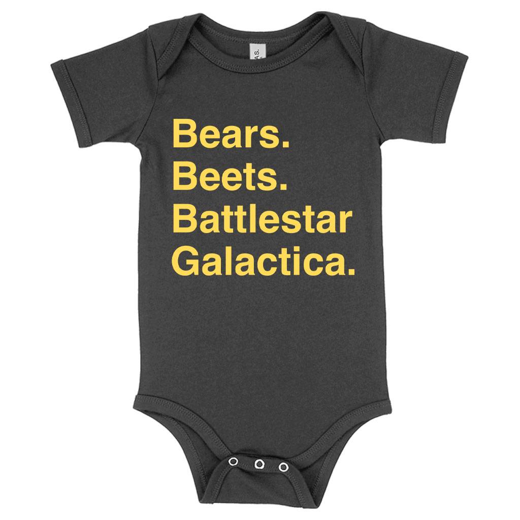 62726-4de340.jpeg Baby Jersey Bears Beets Battlestar Galactica Onesie - BSG Onesie Baby Clothing Kids & Baby Color : Pink|Asphalt|Heather Columbia Blue