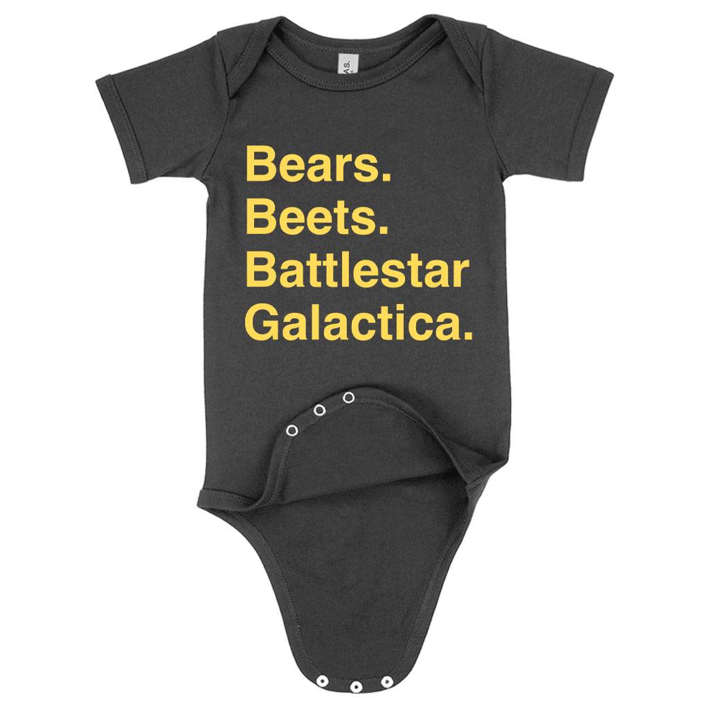 62726-668717.jpeg Baby Jersey Bears Beets Battlestar Galactica Onesie - BSG Onesie Baby Clothing Kids & Baby Color : Pink|Asphalt|Heather Columbia Blue