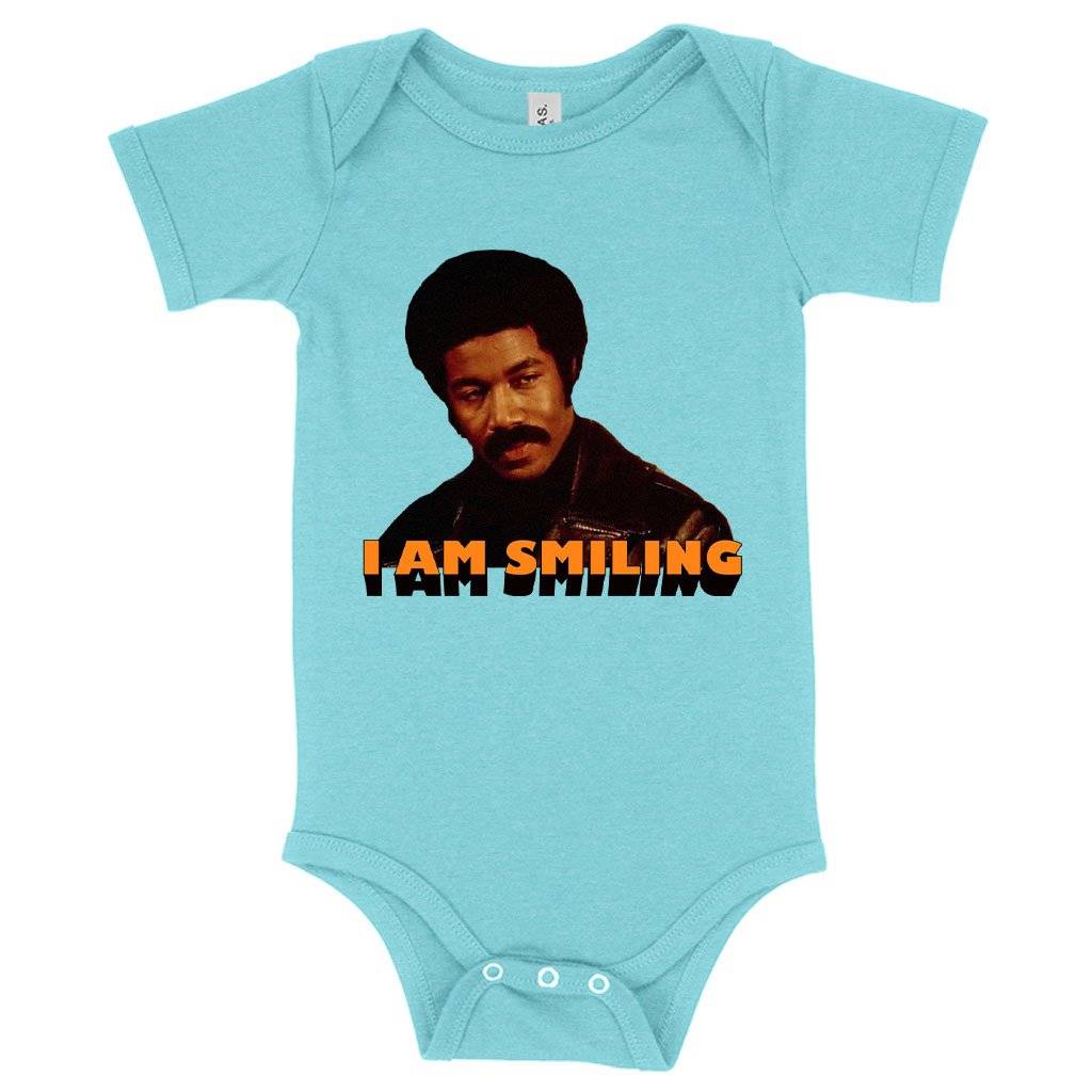 62904-f7a497.jpeg Baby I Am Smiling Onesie - Black Dynamite Funny Onesie Baby Clothing Kids & Baby Color : Peach Triblend|Ice Blue Triblend|Gray Triblend