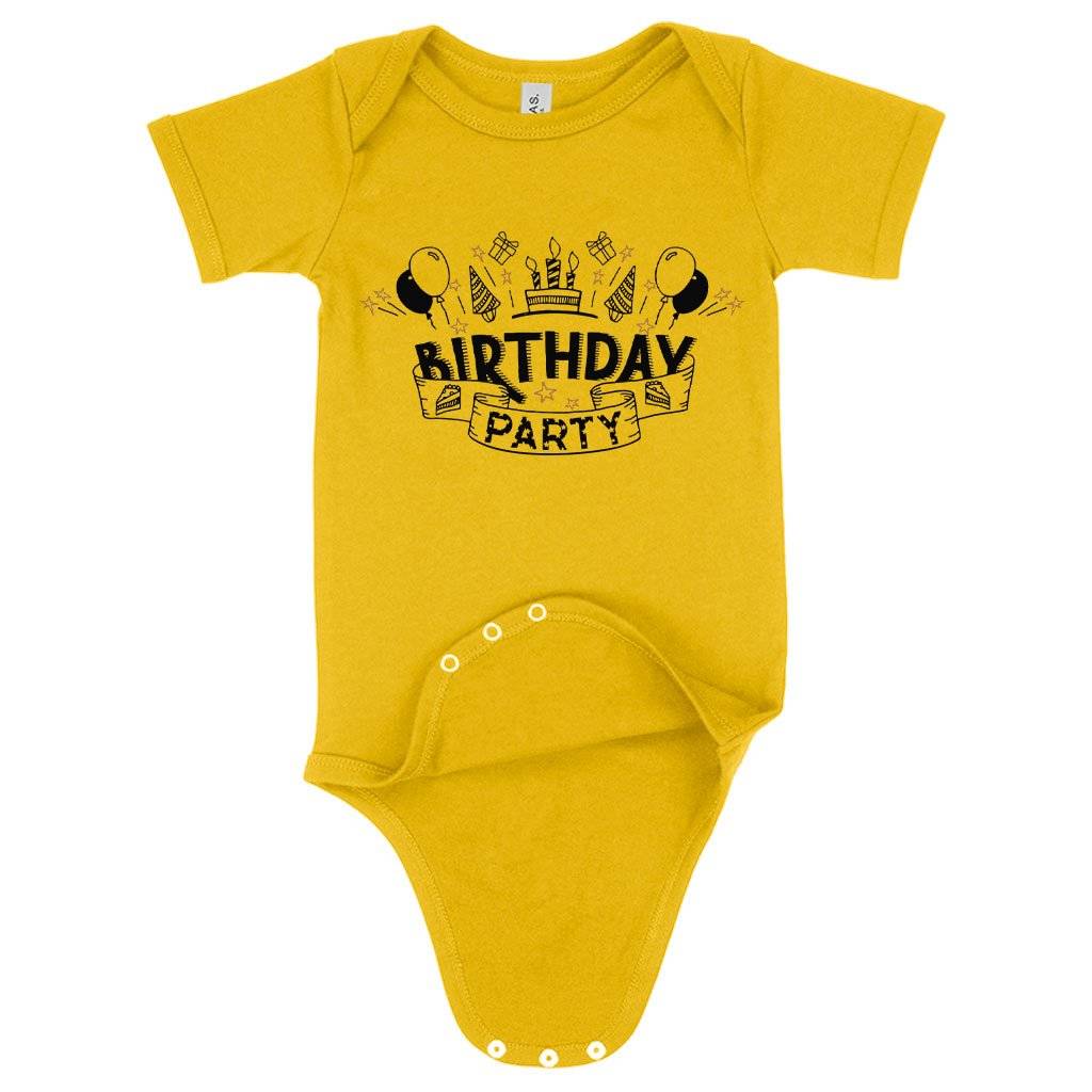 62905-9378e2.jpeg Baby Jersey Birthday Party Onesie - Birthday Celebration Onesies Baby Clothing Kids & Baby Color : Yellow|Pink|Heather Columbia Blue