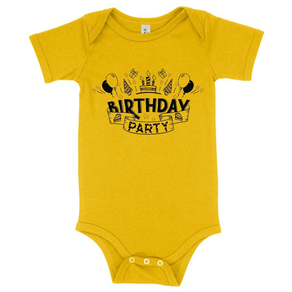 62905-b7b471.jpeg Baby Jersey Birthday Party Onesie - Birthday Celebration Onesies Baby Clothing Kids & Baby Color : Yellow|Pink|Heather Columbia Blue