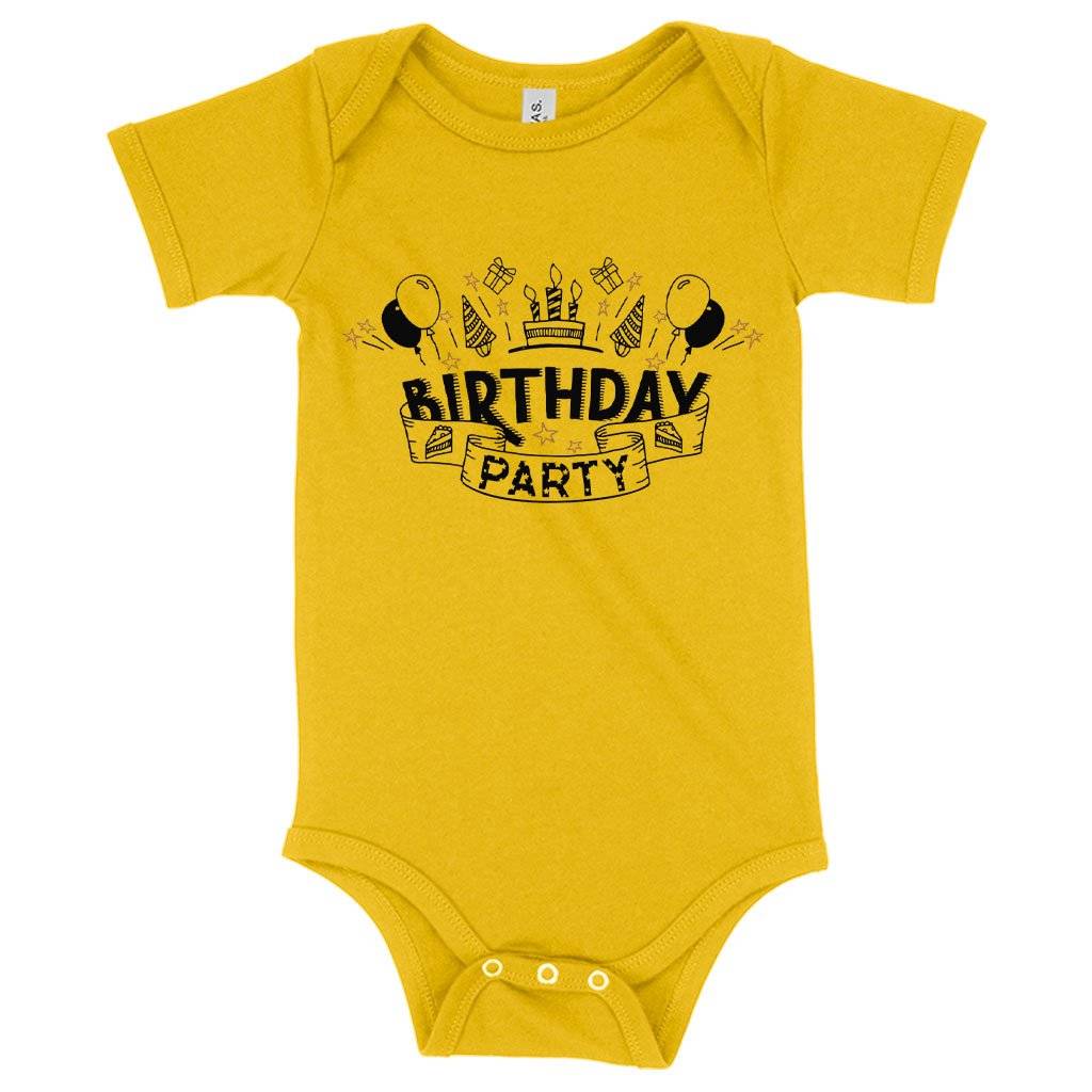 62905-c2c768.jpeg Baby Jersey Birthday Party Onesie - Birthday Celebration Onesies Baby Clothing Kids & Baby Color : Yellow|Pink|Heather Columbia Blue