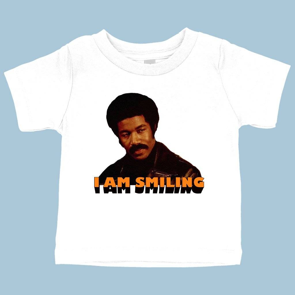 62909-e57c39.jpeg Baby I Am Smiling T-Shirt - Black Dynamite Funny T-Shirt Baby Clothing Kids & Baby Color : Yellow|Athletic Heather|White