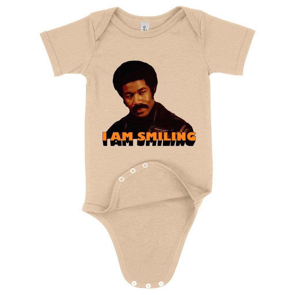 62916-44ec63.jpeg Baby Jersey I Am Smiling Onesie - Black Dynamite Funny Onesie Baby Clothing Kids & Baby Color : Heather Dust|Yellow|White