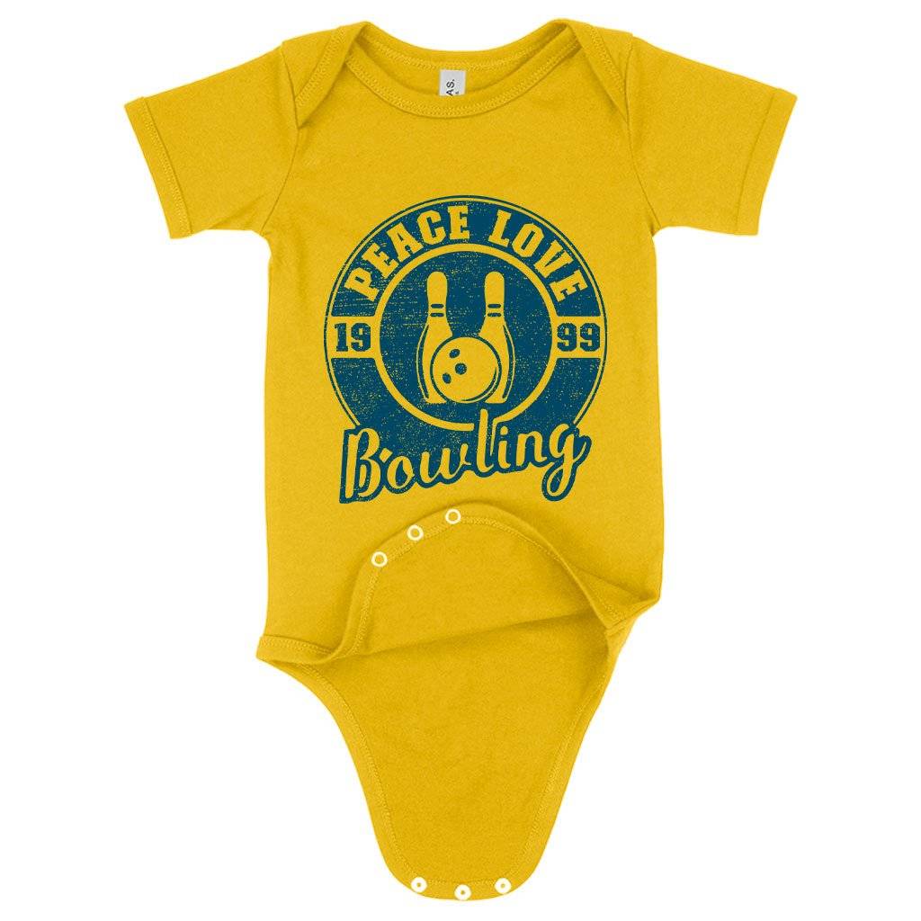 62919-7b6b71.jpeg Baby Jersey Peace Love Bowling Onesie - Bowling Onesie Design - Bowling Themed Onesies Baby Clothing Kids & Baby Color : Yellow|Heather Dust|Heather Columbia Blue