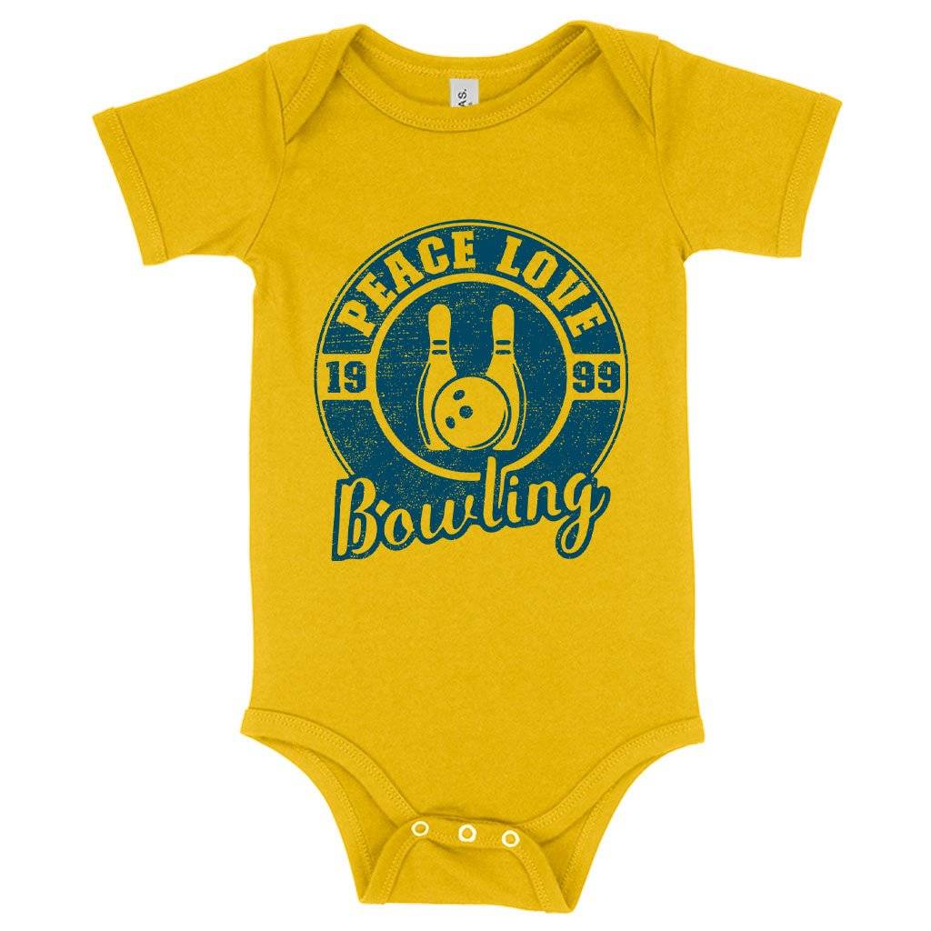 62919-acec70.jpeg Baby Jersey Peace Love Bowling Onesie - Bowling Onesie Design - Bowling Themed Onesies Baby Clothing Kids & Baby Color : Yellow|Heather Dust|Heather Columbia Blue
