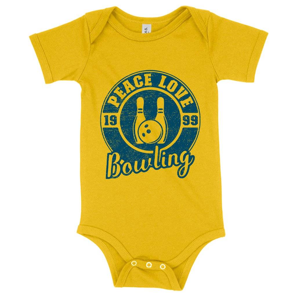 62919-e89341.jpeg Baby Jersey Peace Love Bowling Onesie - Bowling Onesie Design - Bowling Themed Onesies Baby Clothing Kids & Baby Color : Yellow|Heather Dust|Heather Columbia Blue