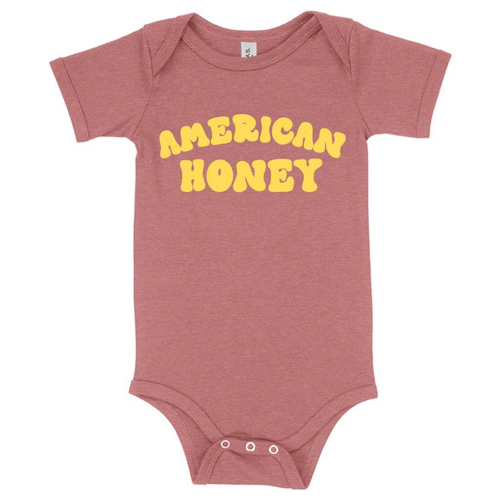 63406-5b77c1.jpeg Baby American Honey Onesie - Graphic Onesie Baby Clothing Kids & Baby Color : Gray Triblend|Peach Triblend|Mauve Triblend