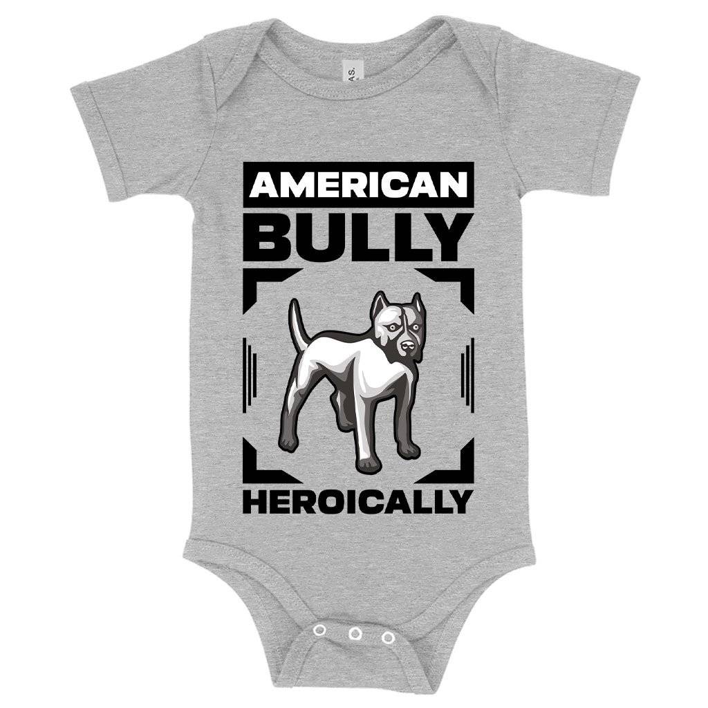 63408-7018de.jpeg Baby American Bully Heroically Onesie - American Bully Onesie - Dog Onesies Baby Clothing Kids & Baby Color : Peach Triblend|Ice Blue Triblend|Gray Triblend