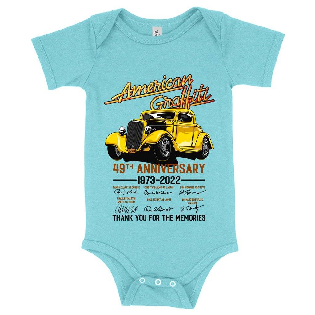 63410-abbbc0.jpeg Baby American Graffiti Onesie - Vintage Onesies Baby Clothing Kids & Baby Color : Gray Triblend|Peach Triblend|Ice Blue Triblend