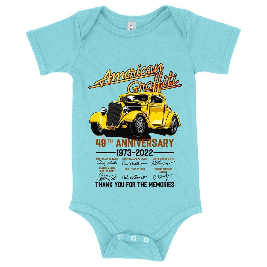 63410-c59c9b.jpeg Baby American Graffiti Onesie - Vintage Onesies Baby Clothing Kids & Baby Color : Gray Triblend|Peach Triblend|Ice Blue Triblend