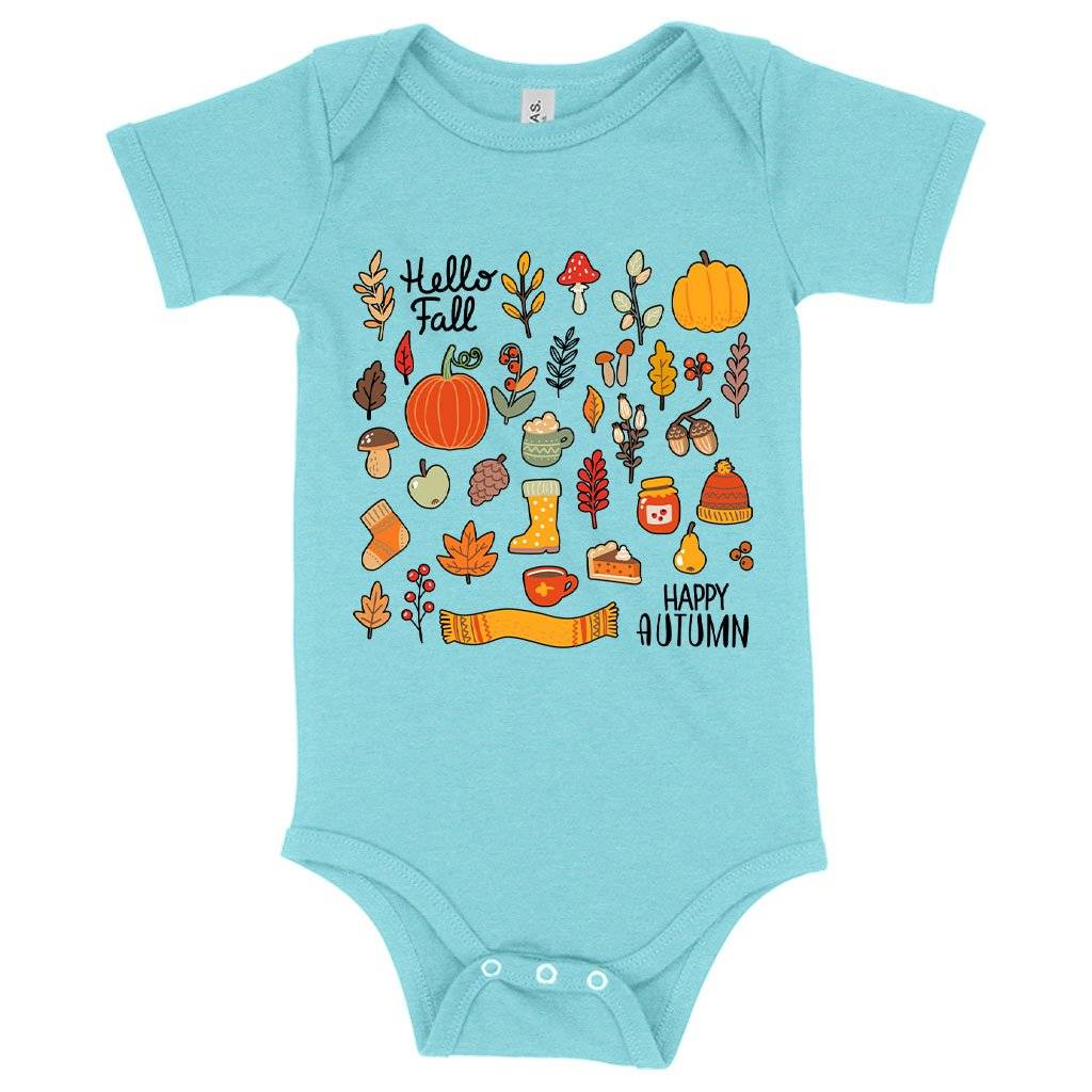 63420-79ed6b.jpeg Baby Autumn Onesie - Fall Themed Onesies Baby Clothing Kids & Baby Color : Gray Triblend|Peach Triblend|Ice Blue Triblend