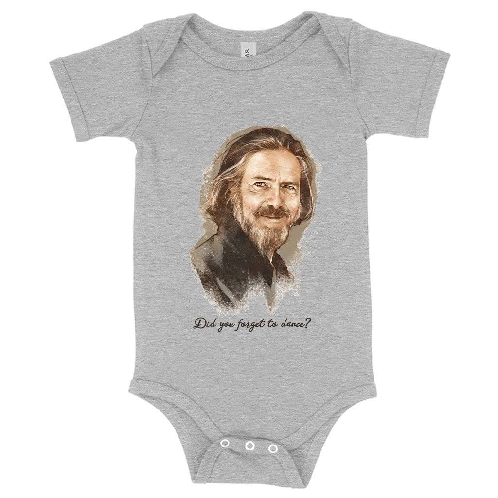 63426-398a2f.jpeg Baby Did You Forget to Dance Onesie - Alan Watts Onesie - Philosophers Onesie Baby Clothing Kids & Baby Color : Gray Triblend|Peach Triblend|Ice Blue Triblend