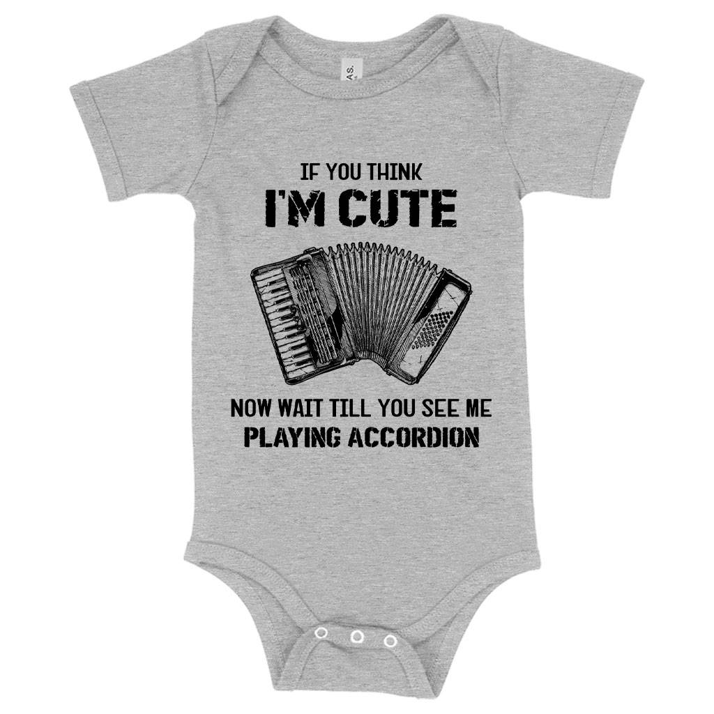 63430-a88457.jpeg Baby If You Think I’m Cute Onesie - Accordion Onesie - Music Onesie Baby Clothing Kids & Baby Color : Peach Triblend|Ice Blue Triblend|Gray Triblend
