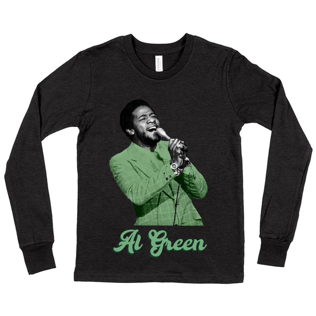 63923-0dfcb2.jpeg Kids' Al Green Long Sleeve T-Shirt - 70's Retro Style T-Shirt Kids & Baby Kids' Clothing Color : Heather Yellow Gold|Gray Triblend|Dark Gray Heather