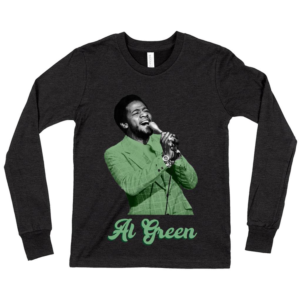 63923-c223d5.jpeg Kids' Al Green Long Sleeve T-Shirt - 70's Retro Style T-Shirt Kids & Baby Kids' Clothing Color : Heather Yellow Gold|Gray Triblend|Dark Gray Heather