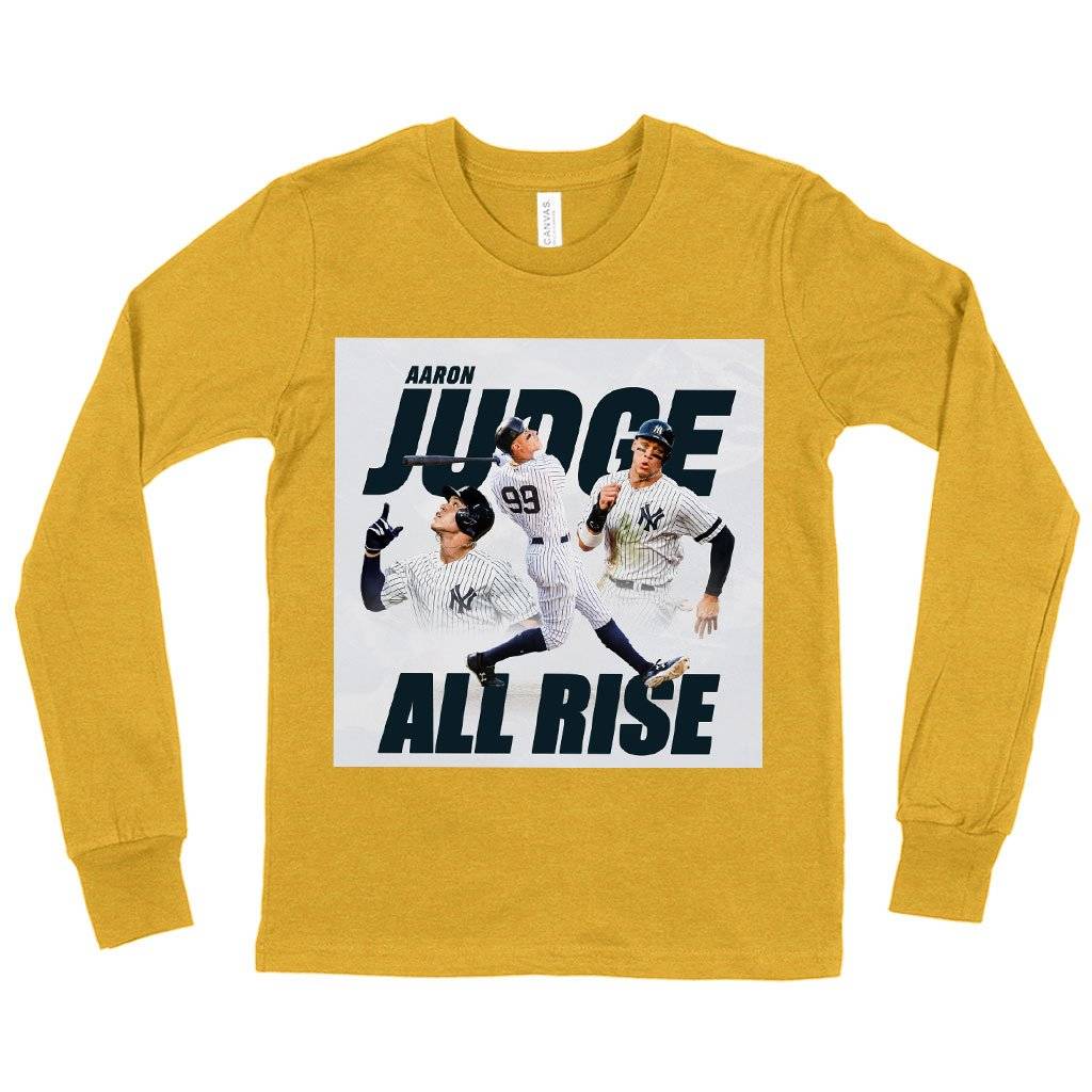63927-24f953.jpeg Kids' All Rise Long Sleeve T-Shirt - Aaron Judge T-Shirt - Fanatics Aaron Judge Kids & Baby Kids' Clothing Color : White|Black|Heather Yellow Gold