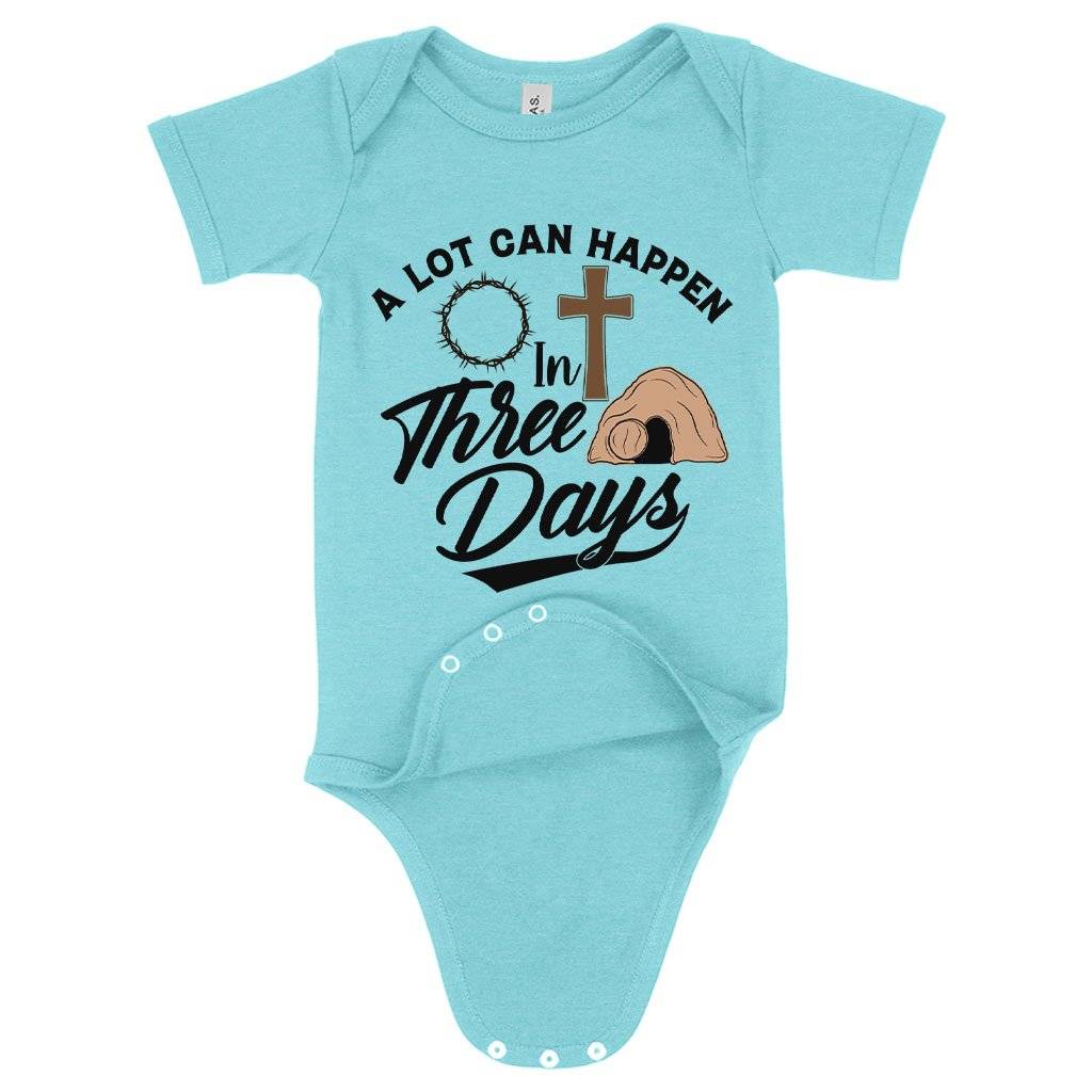 64007-e7a746.jpeg Baby A Lot Can Happen in 3 Days Onesie - Christian Onesies - Religious Onesies Baby Clothing Kids & Baby Color : Peach Triblend|Ice Blue Triblend|Gray Triblend