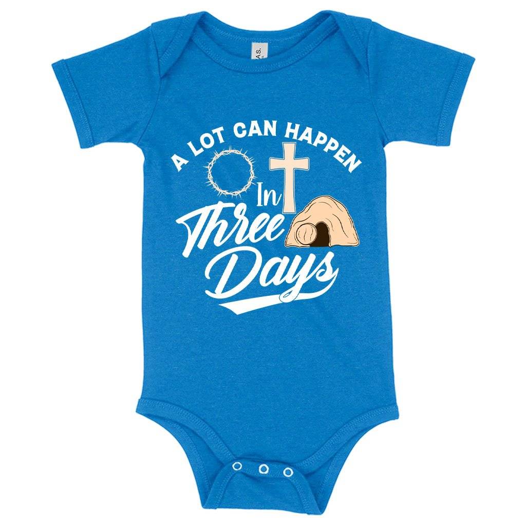 64025-9b1094.jpeg Baby Jersey A Lot Can Happen in 3 Days Onesie - Christian Onesies - Religious Onesies Baby Clothing Kids & Baby Color : White|Heather Columbia Blue|Asphalt