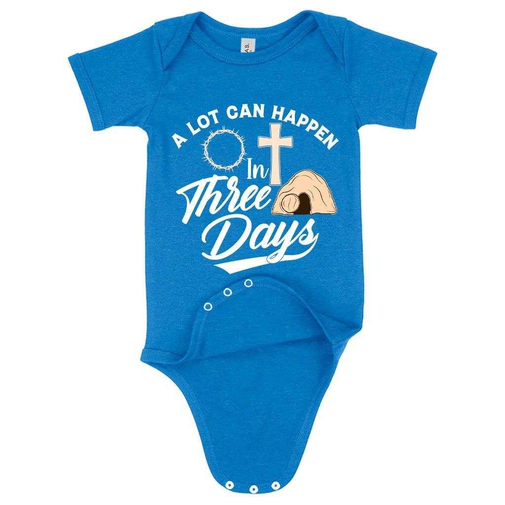 64025-cacdf4.jpeg Baby Jersey A Lot Can Happen in 3 Days Onesie - Christian Onesies - Religious Onesies Baby Clothing Kids & Baby Color : White|Heather Columbia Blue|Asphalt