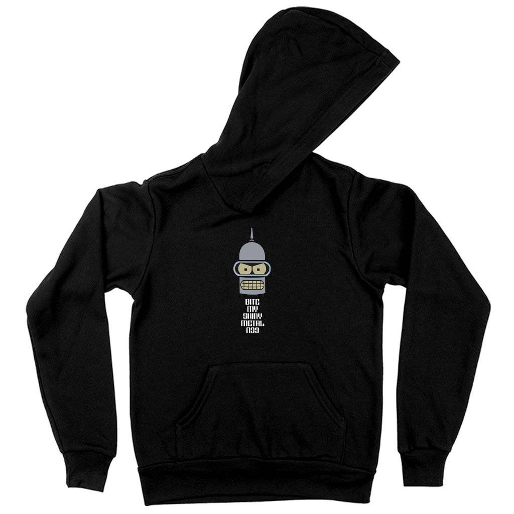 64048-79631f.jpeg Kids' Sponge Fleece Bite My Shiny Metal Ass Hoodie - Bender Hoodie - Futurama Hoodie Kids & Baby Kids' Clothing Color : Dark Gray Heather|Black|Military Green