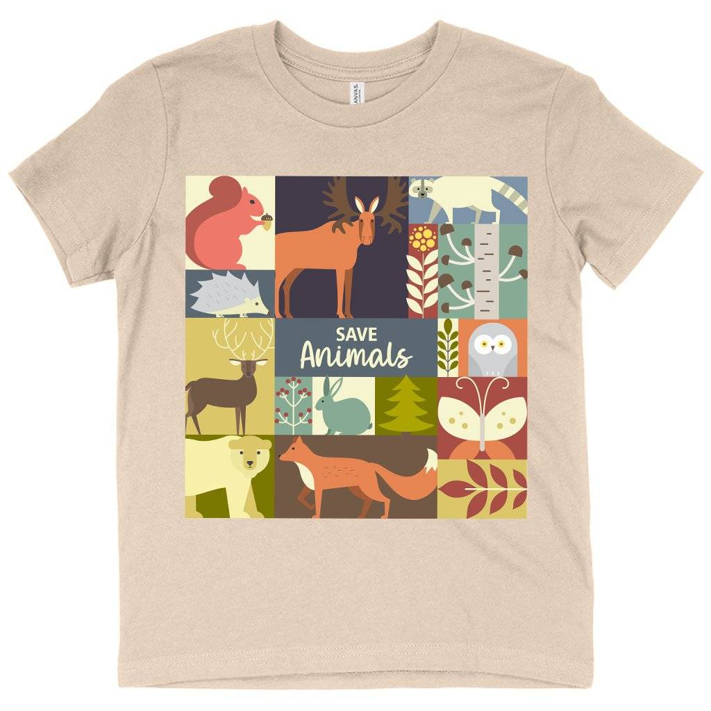 64634-771130.jpeg Kids' Save Animals T-Shirt - Animal Rescue T-Shirts - Animal Lover T-Shirt Kids & Baby Kids' Clothing Color : White|Natural|Pink