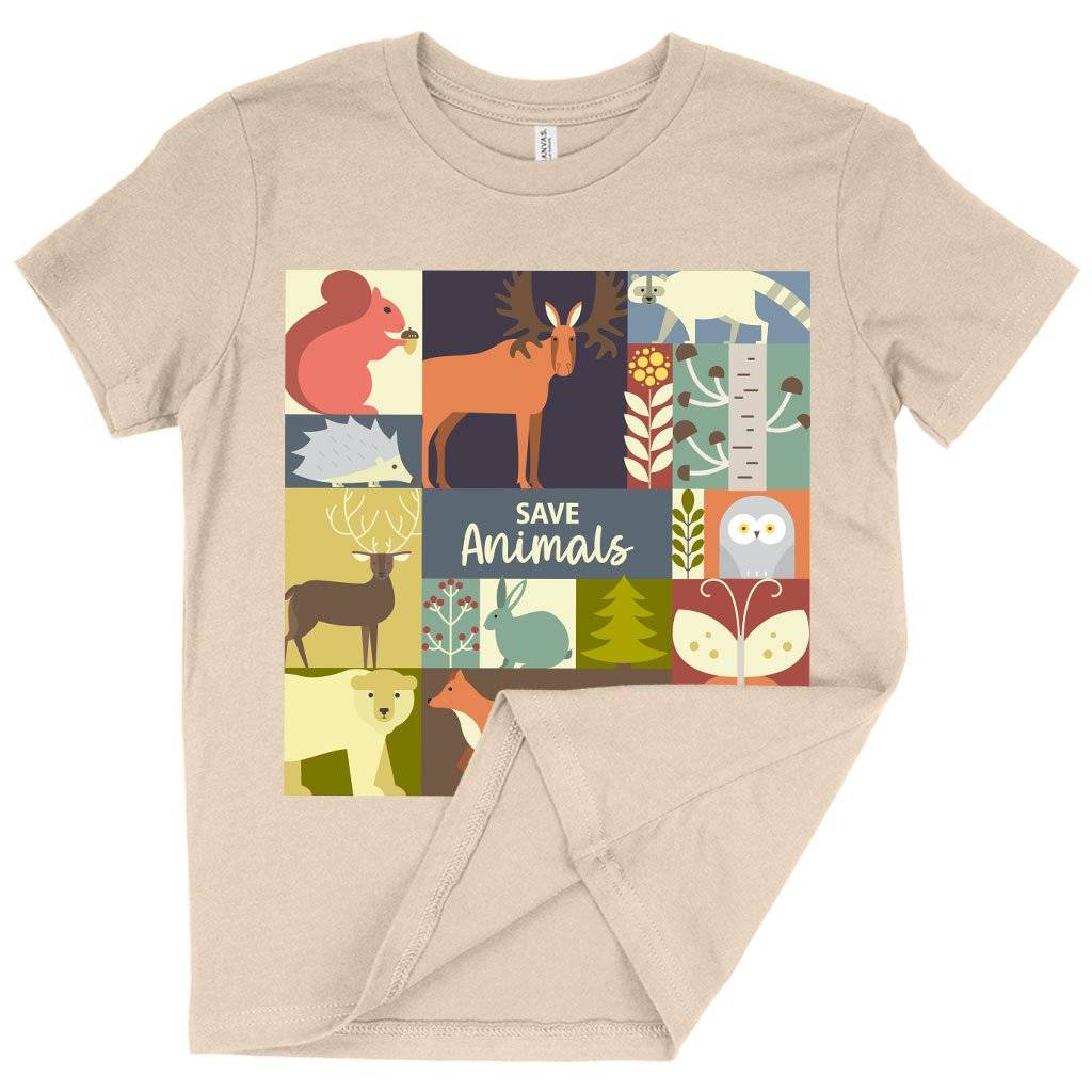 64634-996f11.jpeg Kids' Save Animals T-Shirt - Animal Rescue T-Shirts - Animal Lover T-Shirt Kids & Baby Kids' Clothing Color : White|Natural|Pink