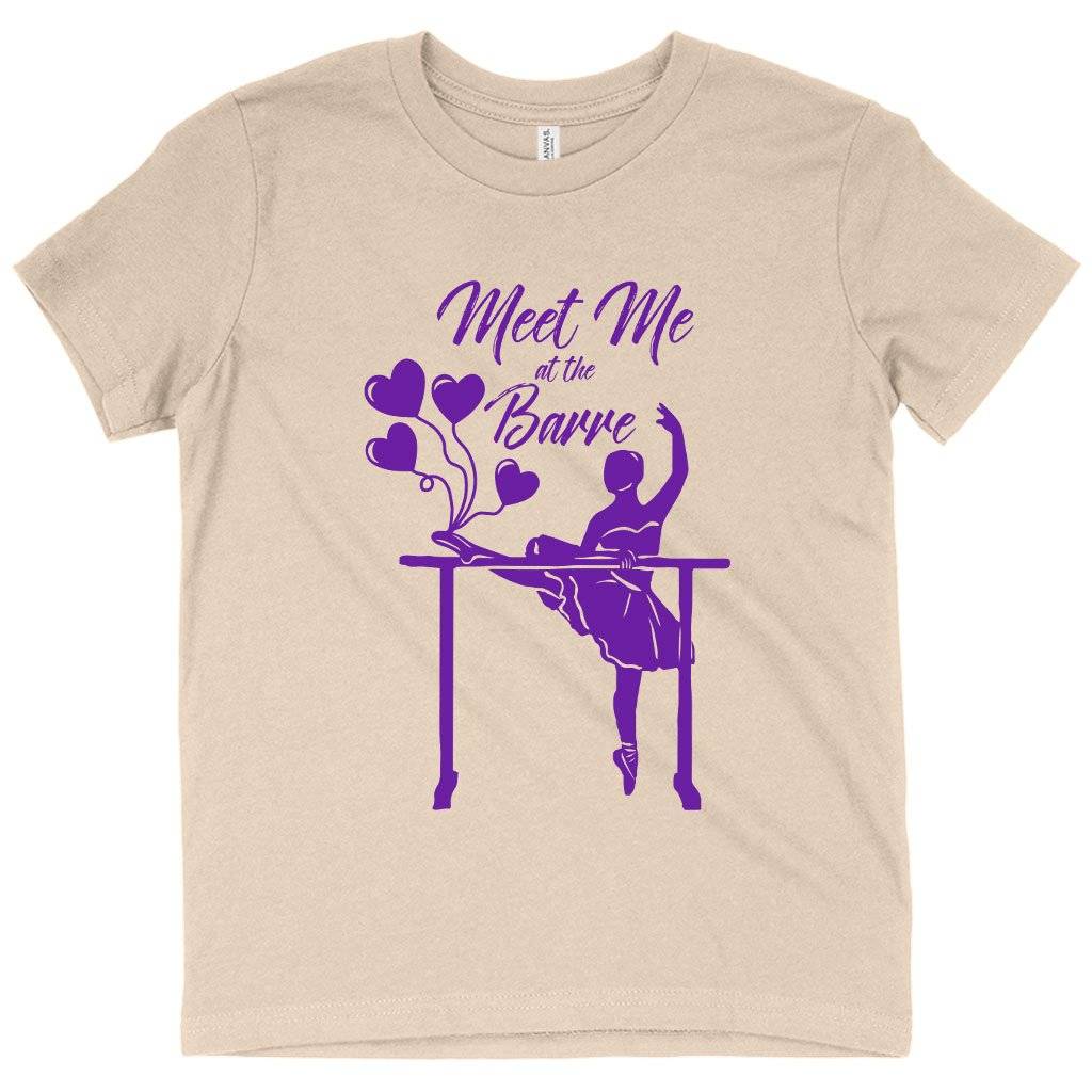 64635-5d81dd.jpeg Kids' Meet Me at the Barre T-Shirt - Barre T-Shirts - Ballet T-Shirts Kids & Baby Kids' Clothing Color : White|Pink|Natural
