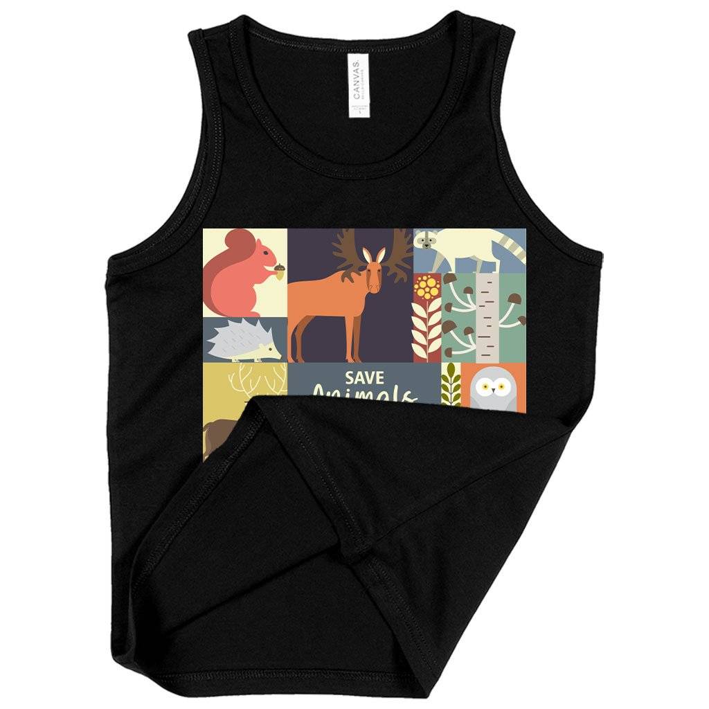 64636-9a1ec3.jpeg Kids' Save Animals Tank - Animal Rescue Tanks - Animal Lover Tank Kids & Baby Kids' Clothing Color : Athletic Heather|Black|White