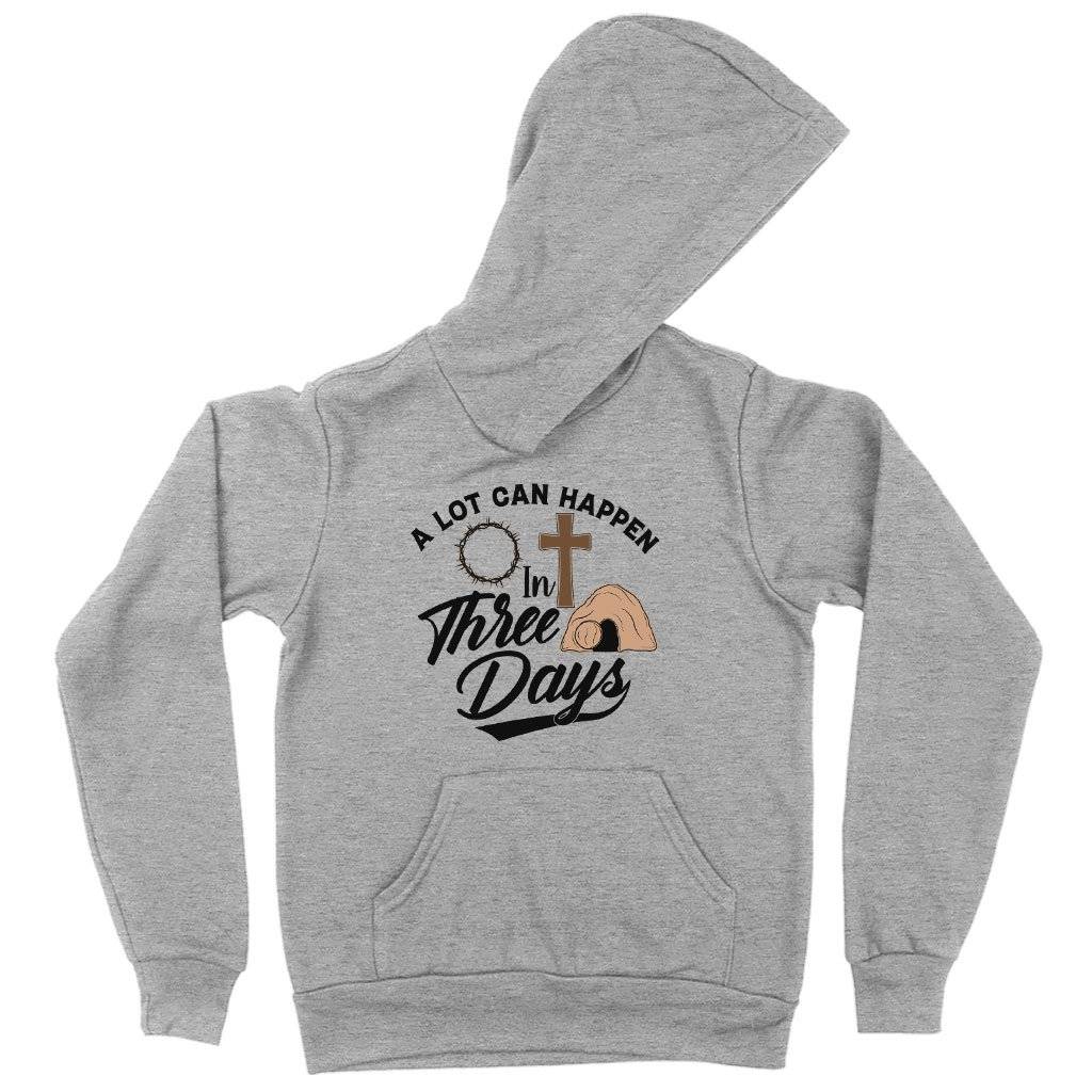 64637-4d3a90.jpeg Kids' Sponge Fleece A Lot Can Happen in 3 Days Hoodie - Christian Hoodies - Religious Hoodies Kids & Baby Kids' Clothing Color : Athletic Heather|Military Green|Black