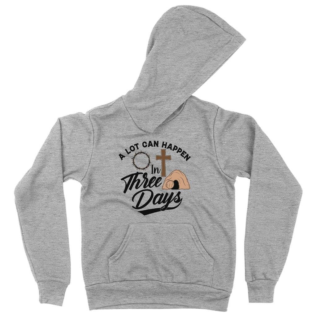 64637-7bfdab.jpeg Kids' Sponge Fleece A Lot Can Happen in 3 Days Hoodie - Christian Hoodies - Religious Hoodies Kids & Baby Kids' Clothing Color : Athletic Heather|Military Green|Black