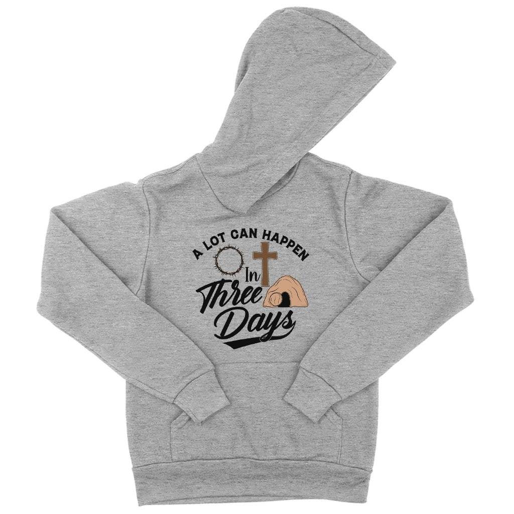 64637-af0d45.jpeg Kids' Sponge Fleece A Lot Can Happen in 3 Days Hoodie - Christian Hoodies - Religious Hoodies Kids & Baby Kids' Clothing Color : Athletic Heather|Military Green|Black