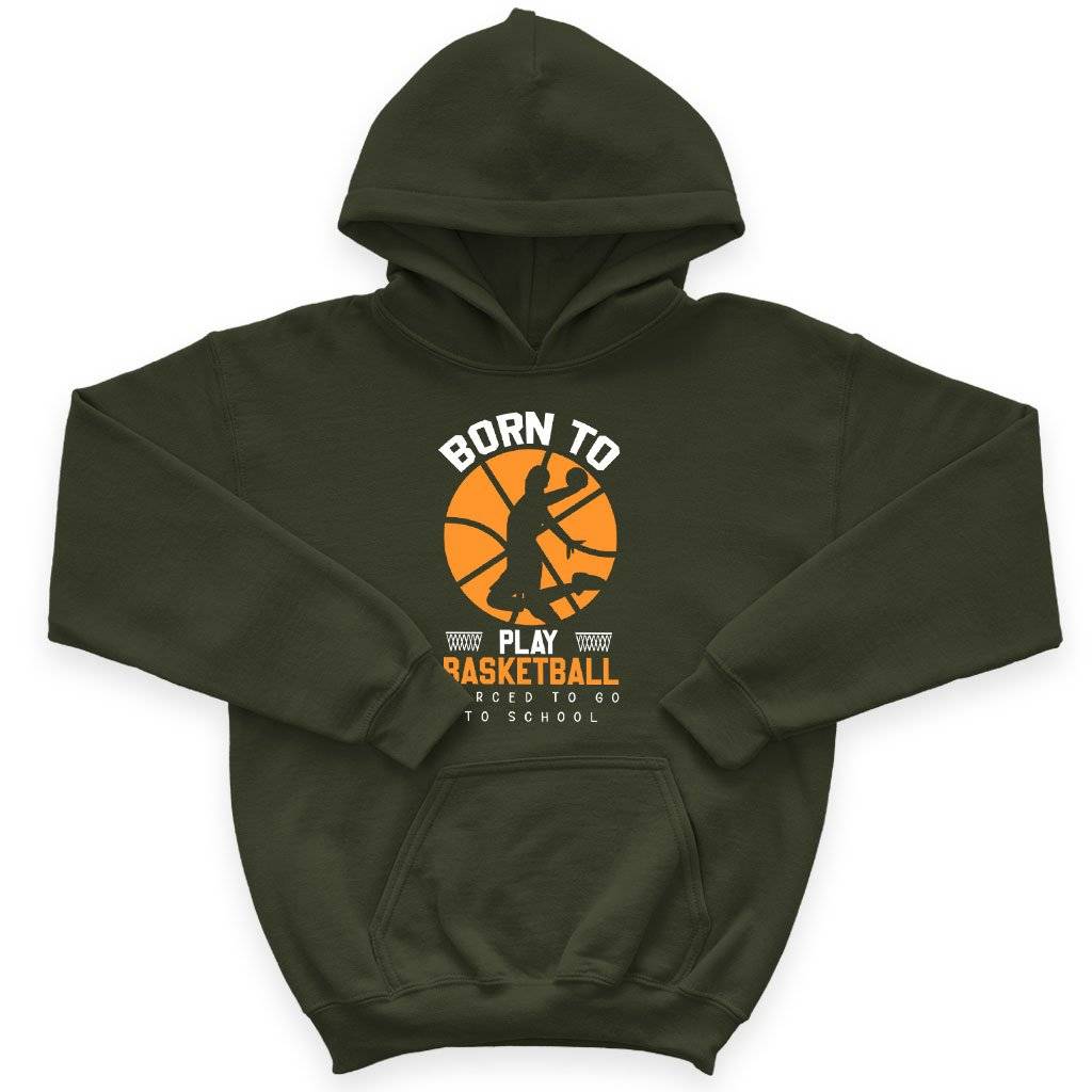 64643-bbd1e2.jpeg Kids' Sponge Fleece Born to Play Basketball Hoodie - Basketball Slogans for Hoodies - Basketball Hoodie Design Ideas Kids & Baby Kids' Clothing Color : Military Green|Black|Athletic Heather