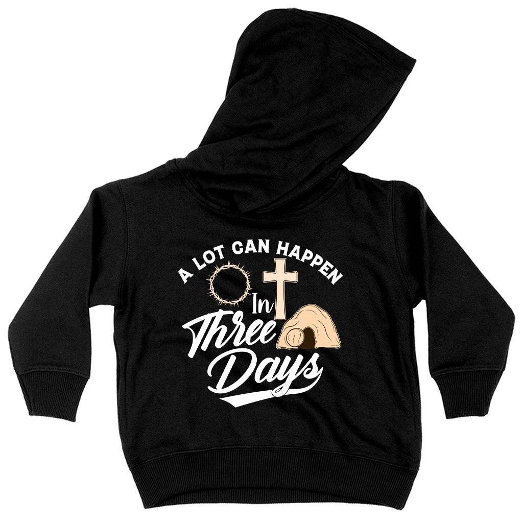 64663-331d23.jpeg Toddler A Lot Can Happen in 3 Days Hoodie - Christian Hoodies - Religious Hoodies Kids & Baby Toddler Clothing Color : White|Pink|Black