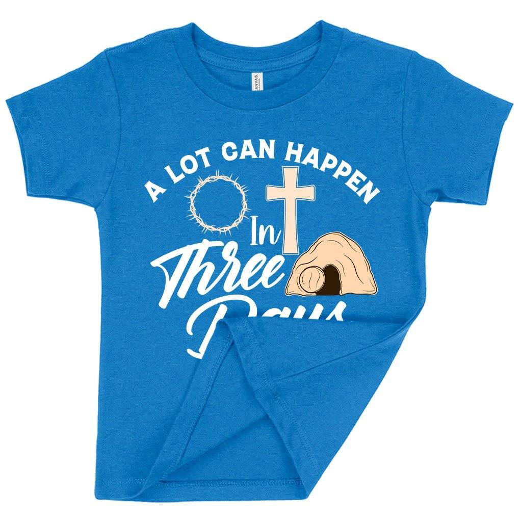 64672-e5db33.jpeg Toddler A Lot Can Happen in 3 Days T-Shirt - Christian T-Shirts - Religious Tee Shirts Kids & Baby Toddler Clothing Color : Athletic Heather|Heather Dust|Heather Columbia Blue