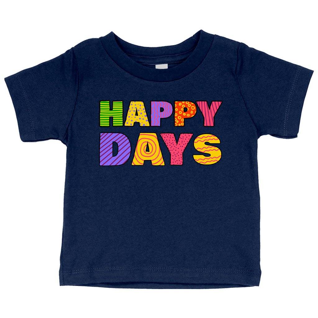 70296-052469.jpeg Baby Happy Days T-Shirt - Retro T-Shirt Baby Clothing Kids & Baby Color : Pink|Athletic Heather|Navy
