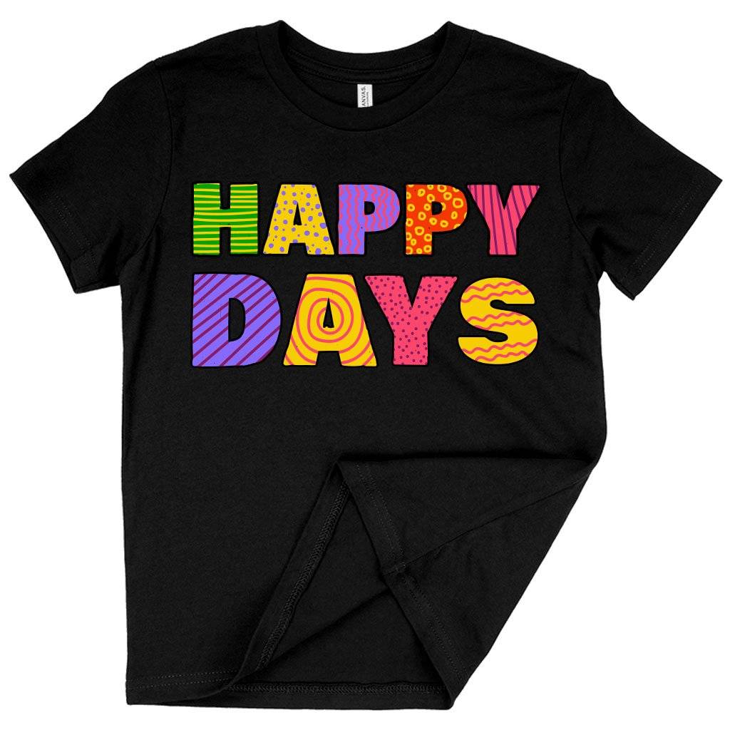 70412-4c0019.jpeg Kids' Happy Days T-Shirt - Retro T-Shirt Baby Clothing Kids & Baby Color : Black|Pink|White