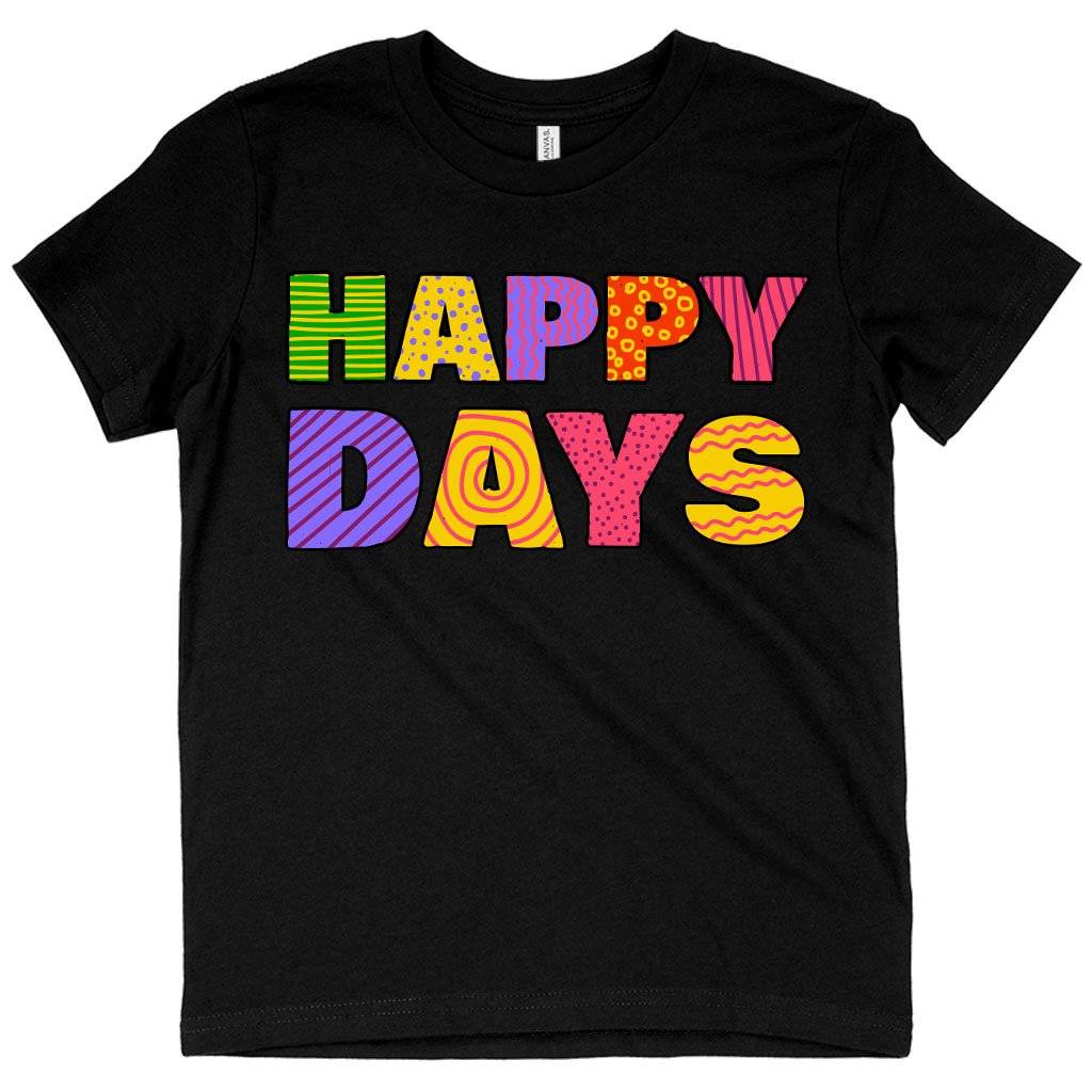 70412-ad3f53.jpeg Kids' Happy Days T-Shirt - Retro T-Shirt Baby Clothing Kids & Baby Color : Black|Pink|White