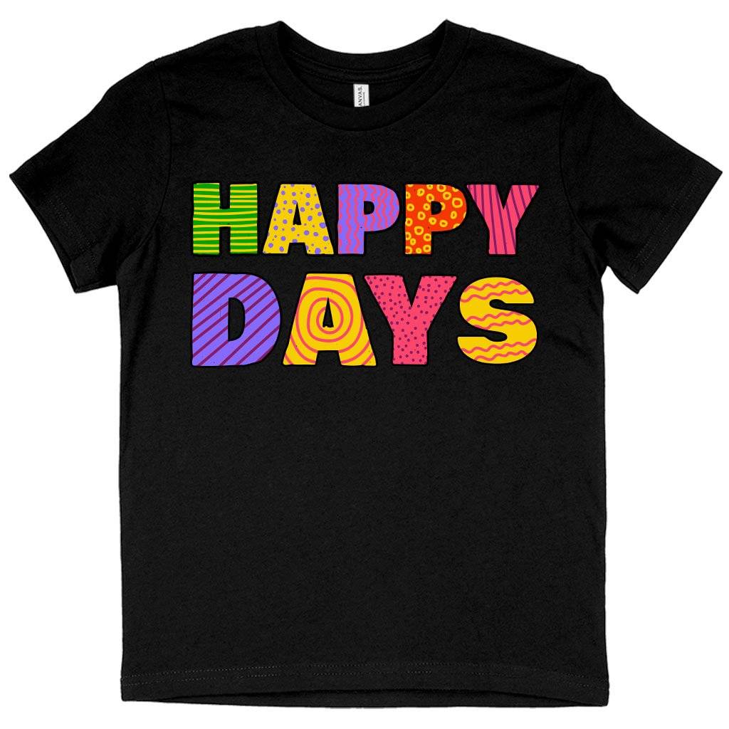 70412-fb63cf.jpeg Kids' Happy Days T-Shirt - Retro T-Shirt Baby Clothing Kids & Baby Color : Black|Pink|White