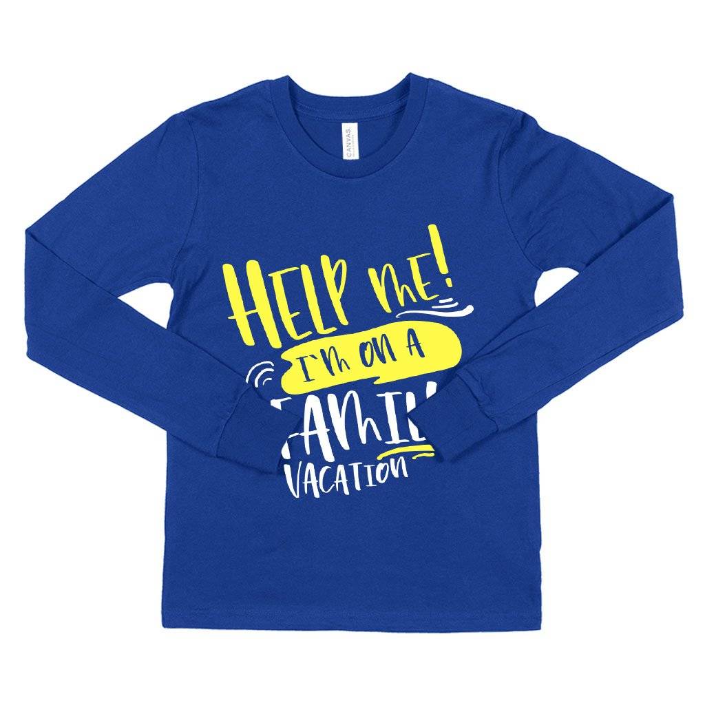 70416-c02585.jpeg Kids' Help Me Long Sleeve T-Shirt - Holiday T-Shirts for Family - Funny Family T-Shirt Baby Clothing Kids & Baby Color : White|True Royal Blue|Heather Yellow Gold