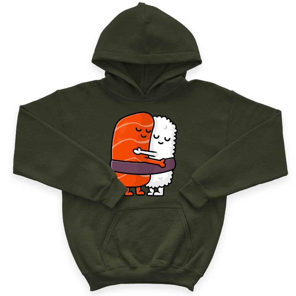 70430-1a8171.jpeg Kids' Sponge Fleece Hug Hoodie - Cute Sushi Hoodie Baby Clothing Kids & Baby Color : Athletic Heather|Military Green|Black