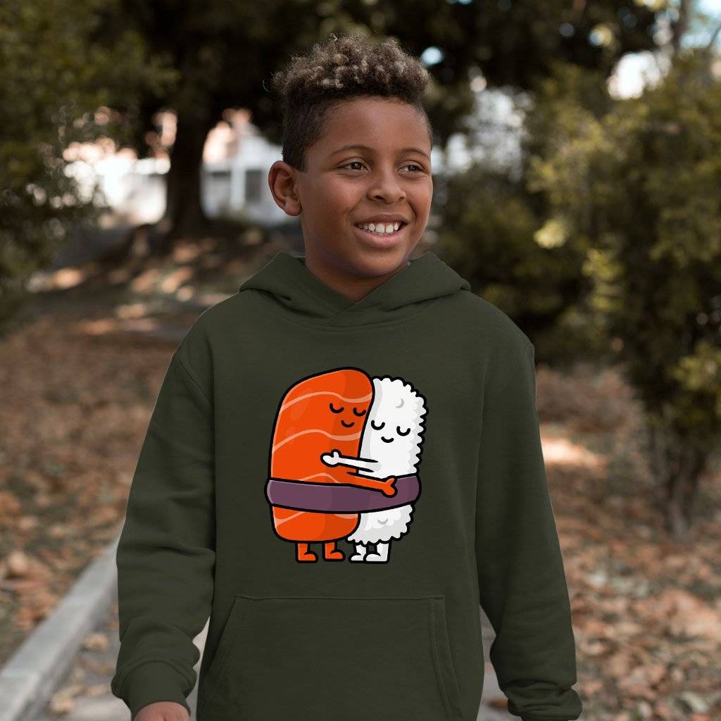 70430-3c34ed.jpeg Kids' Sponge Fleece Hug Hoodie - Cute Sushi Hoodie Baby Clothing Kids & Baby Color : Athletic Heather|Military Green|Black