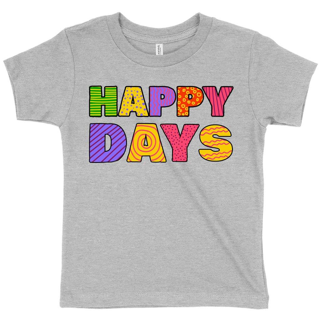 70654-3113bf.jpeg Toddler Happy Days T-Shirt - Retro T-Shirt Kids & Baby Toddler Clothing Color : Athletic Heather|Heather Dust|Kelly