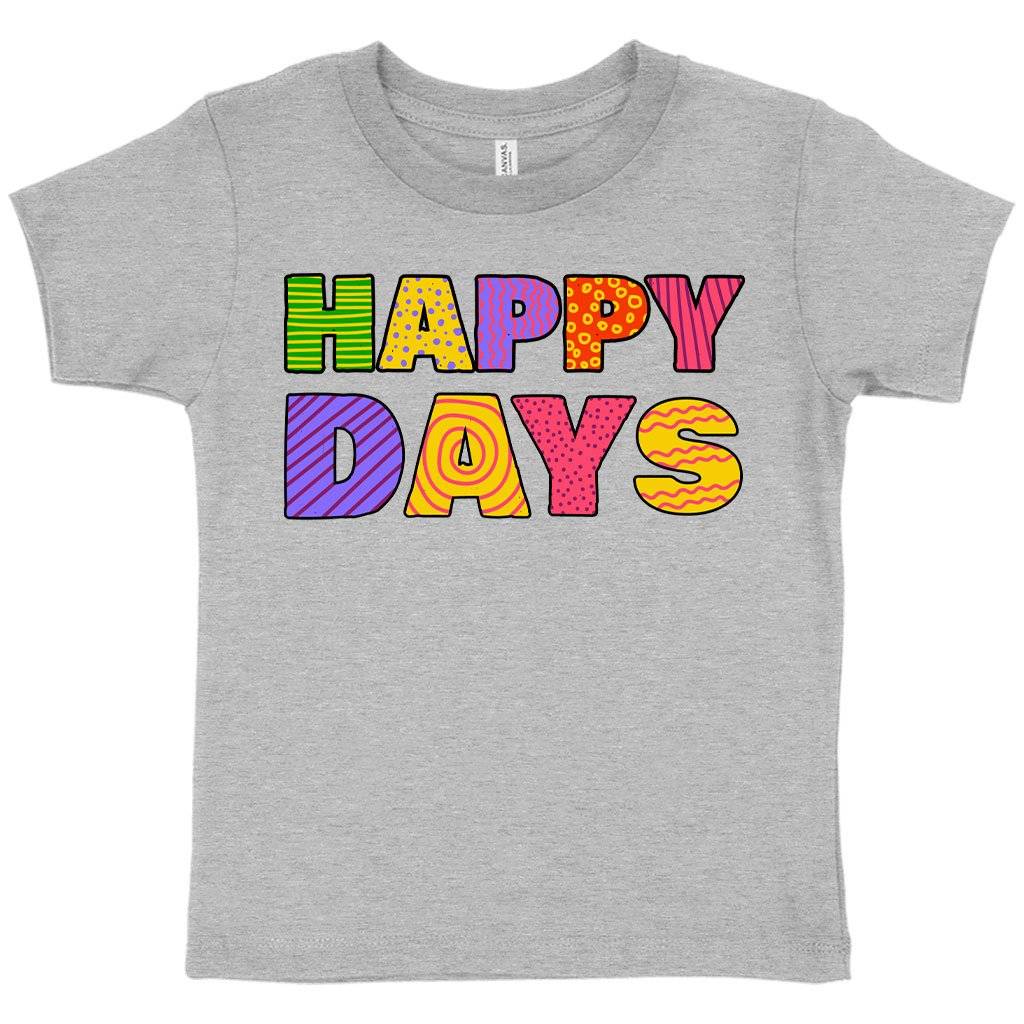 70654-e81ffc.jpeg Toddler Happy Days T-Shirt - Retro T-Shirt Kids & Baby Toddler Clothing Color : Athletic Heather|Heather Dust|Kelly