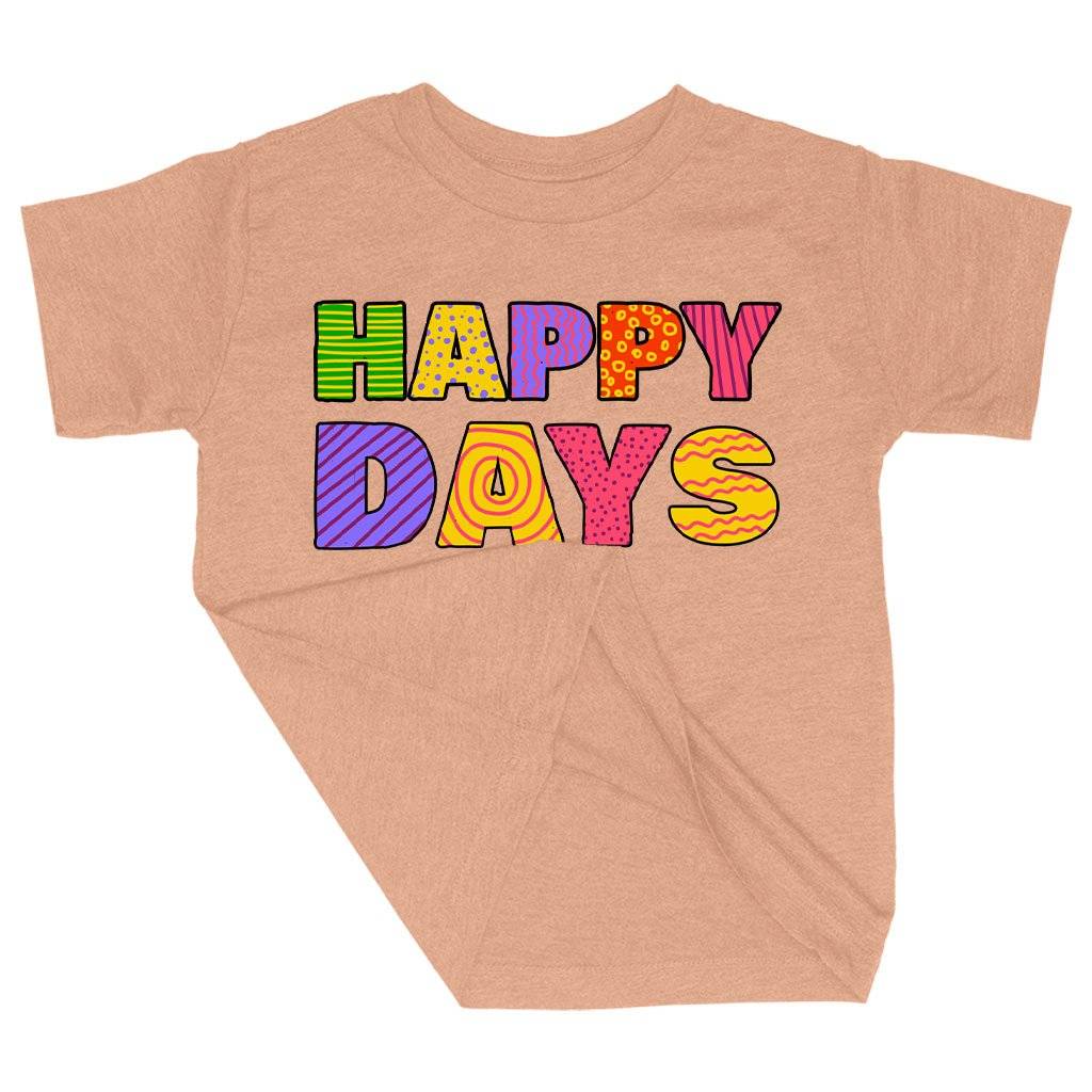 70659-43f59f.jpeg Triblend Toddler Happy Days T-Shirt - Retro T-Shirt Kids & Baby Toddler Clothing Color : Ice Blue Triblend|Olive Triblend|Peach Triblend