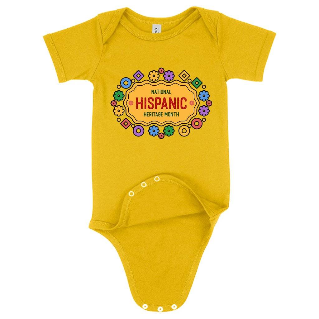 70781-ca5a42.jpeg Baby Jersey National Hispanic Heritage Month Onesie - Spanish Onesie Baby Clothing Kids & Baby Color : Heather Dust|Pink|Yellow