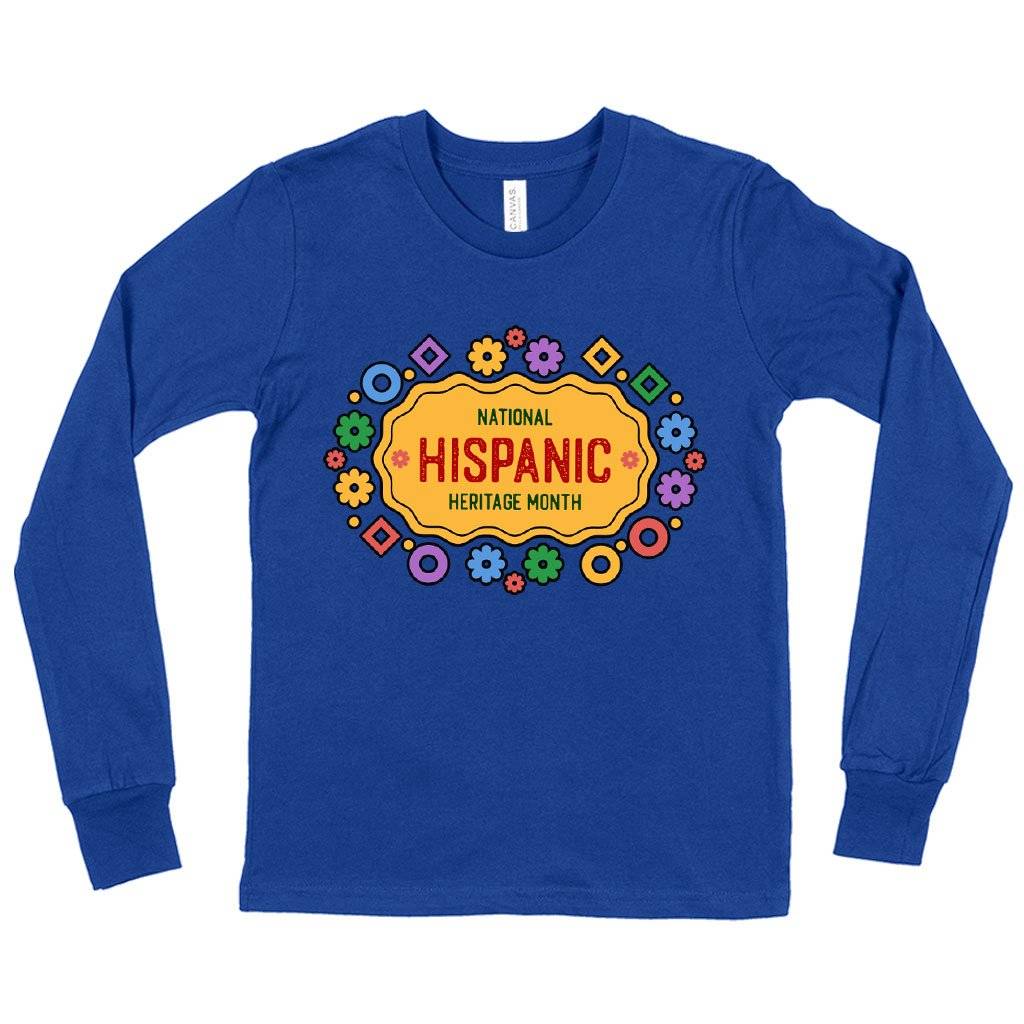 70949-52b6fb.jpeg Kids' National Hispanic Heritage Month Long Sleeve T-Shirt - Spanish T-Shirt Baby Clothing Kids & Baby Color : Heather Yellow Gold|True Royal Blue|Dark Gray Heather